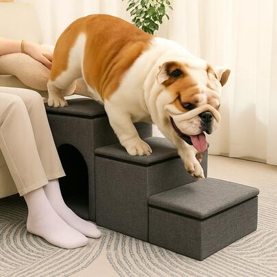 Minimalistyczne, jednokolorowe, składane legowisko dla zwierząt i schody, drabinka wspinaczkowa 2 w 1, grube schody gąbkowe dla kotów i psów, składane schody dla zwierząt