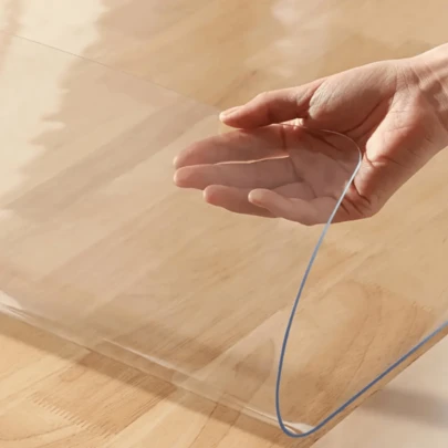 1 件 0.25 毫米厚透明 PVC 桌布保护垫，无味，防水，防油，耐热，适用于酒店、家庭、咖啡桌、书桌、电脑垫