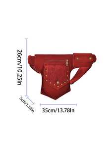 Túi đeo hông phong cách Punk, Túi thắt lưng da cổ điển, Túi đeo hông cho du lịch thể thao ngoài trời, Túi đạp xe ngoài trời cổ điển Túi đựng đồ đa năng Túi đựng điện thoại di động, Túi đeo hông phong cách xe máy Punk sành điệu, Túi thắt lưng da cổ điển - Thiết kế phong cách Punk cá tính, Túi thắt lưng có thể điều chỉnh, Nhiều khe cắm thẻ - Nhiều màu - Xem 10