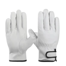 1 Pair Goatskin Leather Work Gloves – Durable Impact-Reducing Safety Gloves For Industrial And Home Use