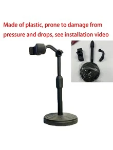 1PC Adjustable And Rotating Waterproof ABS Phone Holder For Desk,Adjustable Height,360 Degree Rotation Mobile Holder, Office Desk Accessories, Phone Stand For Video Recording And Live Streaming, Ergonomic Phone Holder