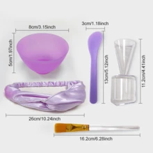 5 قطع/2 قطع مجموعة وعاء خلط قناع السيليكون، أدوات DIY لقناع المسحوق الناعم تشمل الوعاء والعصا وكوب القياس والفرشاة وشريط الشعر، سهلة الاستخدام والتنظيف، بأسلوب صالون، ضرورية لحمام المنزل!