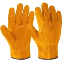 Cow Split Leather Work Gloves – Heavy Duty Safety Gloves For Construction, Farming, Gardening, And Industrial Use