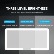 Universal LED Car Interior Touch Makeup Mirror High Brightness Adjustable Sun Visor Finger - trắng - Xem 3