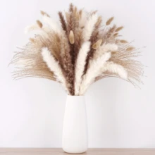 81pcs Artificial Dried Pampas Grass Bouquet, Bohemian Home Decor, Versatile Dried Flowers For Wedding, Baby Shower, Farmhouse Party, Christmas Table, Spring Wedding, Valentine's Day, Eid, May 5th, Father's Day, Mother's Day, Graduation, Tabletop Display, Autumn Season - Multicolor - View 3