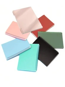 1/2 Cuadernos espirales con cubierta dura de plástico grueso y líneas horizontales, estética de carcasa resistente, papel resistente a desgarros, material duradero, tamaño A5 (60 páginas por libro) Cuaderno de líneas horizontales, adecuado para estudiantes, útiles escolares y cuadernos de tapa lateral para profesionales de oficina
