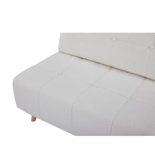 Sofá cama individual plegable compacto color blanco, diseño moderno para sala y dormitorio, mueble funcional, resistente y fácil de combinar y instalar en espacios reducidos - Beis - Ver 10