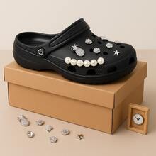 New Release! 100% EVA Babouche Flip Flops With Assorted Pendants Like Butterflies, Pineapples, And Pearls - 黑色 - 查看 3