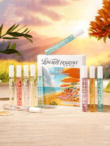 1 Frasco/10 Frascos Edição Limitada Spray de Fragrância Portátil Multicamadas Happiness, Infundido com Essência de Fragrância Natural, Fresca e Sedutora de Longa Duração, Emanando o Elegante Aroma de Baunilha do Rio de Janeiro, Coco, Frutas, Madeira Cítrica e Harmonia Oceânica, Aromatizador de Ambiente para Aromaterapia - multicolorido - Ver 2