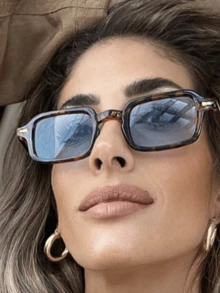 New Box Retro Fashion Glasses Candy Color Cross Border Hot Selling Fashion Glasses Women's Fashion Ins Versatile Frame Eyes,Geometric Plastic Full Frame Multicolor Leopard Retro Personalized Women Fashion Glasses For Holiday Gift Street Snap Tropical Beach Vacay Going Out Outfit Appointment Outfits Fashion Accessories ,Back To School,Preppy Style,School Look - Multicolor - View 5