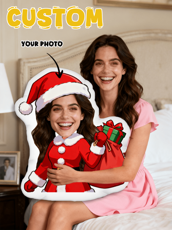 Customized Christmas Mini Pillow With Personalized Gift For Couples And Friends In 2025, 1pc Cushion, Photo Face Customization Pillow, Creative New Gift Toy Suitable For Sofa, Living Room Or Car Decoration