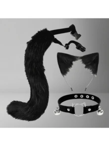 Realistic Fox/Cat Tail Costume Accessories - Soft Anime Role-Playing Tails, Suitable For Role-Playing And Masquerade Parties, Tail Role-Playing, Moving Tail Role-Playing, Cosplay Headpiece, Halloween Costume Accessories, Long-Feathered Masquerade Parties, Fox Mask Role-Playing, Stage Performance Props, Suitable For Women, A Great Gift Choice - New Multi-color - View 7