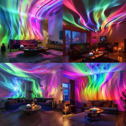 Dây đèn ngủ Aurora có điều khiển từ xa - Nguồn điện USB, Đèn LED phòng, Đèn trang trí nhà RGB, Lý tưởng để trang trí phòng và làm quà tặng ngày lễ
