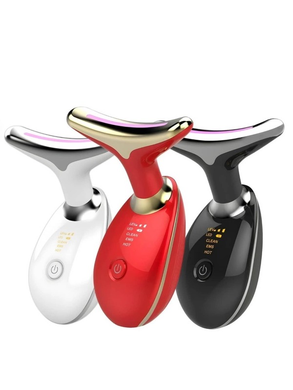 Massageador De Pescoço e Rosto LED Vibração Fototerapia Para Rejuvenescer Firmeza Anti-Rugas