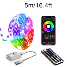 NBBUFF 3.28-100 英尺智能新奇 LED 灯，USB 供电 RGB 灯带，房间装饰照明，应用程序和遥控器，计时器，音乐同步，1600 万种颜色，100 多种场景，适用于卧室、电视、电脑背光、万圣节、圣诞节、派对、婚礼装饰 - TY-C Model - 查看 12