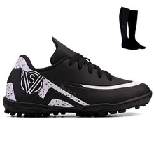 Boys' Soccer Cleats For Training And Match + Socks - Black - View 9