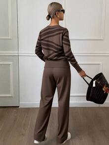 Women Sweater Co-Ords - Mocha Brown - View 2