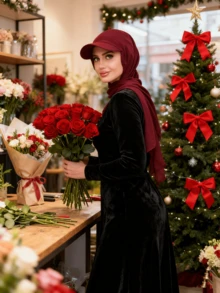 1 peça novo chapéu cachecol feminino de cor sólida com aba, chapéu lenço de cabeça versátil estilo Oriente Médio