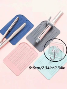 1pc Silicone Heat Resistant Mat, Hair Straightener Pad, Curling Iron Mat, Styling Tool Pad Set, Heat Resistant Mat For Hair Straightener And Curling Iron, Hair Styling Pad Storage Mat, Silicone Heat Insulation Tool Mat, Portable Travel Mat, Suitable For Salon, Beauty Salon, Travel Essential, Holiday Beach, Bathroom, Bedroom, Large Capacity, Christmas Home Decor