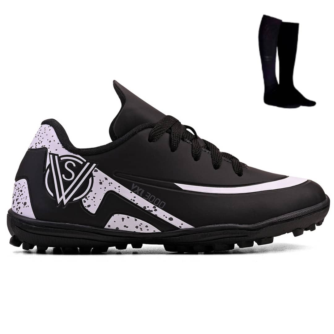Boys' Soccer Cleats For Training And Match + Socks - Black - View 1