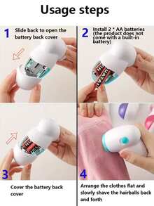 1 Cute Mini Electric Sweater Ball Trimmer (The Product Does Not Include Batteries, Please Purchase 2 * AA Batteries By Yourself). Please Ask Customers To Operate Correctly According To The Official Instructions. Improper Use According To The Instructions May Result In Poor Performance - Pink - View 10