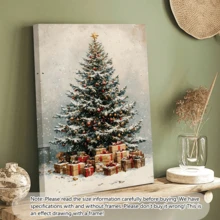 لوحة جدارية فنية عتيقة، لوحة كانفاس لشجرة عيد الميلاد والهدايا العتيقة، ديكور لوحة شجرة عيد الميلاد، ديكورات عيد الميلاد، هدية عطلة مثالية، مجموعة لوحة كانفاس عالم الشتاء الساحر، موضوع احتفالي، مؤطرة أو غير مؤطرة، ديكور غرفة، ديكور المنزل، ديكور شقة الطالب الجامعي، هدايا لديكور الجدران في الفندق، المنزل، هدية مثالية لتدفئة المنزل، غرفة المعيشة، غرفة النوم، الحمام والمكتب