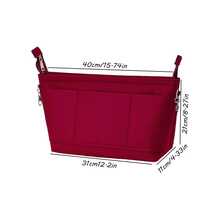 1 件毛毡面料多功能可水洗大容量袋女士化妆包桌面收纳袋洗漱包储物袋返校用品返校必需品 - 酒紅色 - 查看 15