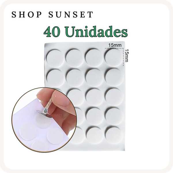 Adesivo 15x15mm Dupla Face Fixar o Pavio de Velas (40 Unid.)