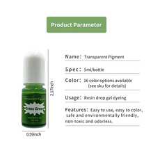 مجموعة صبغات راتنج شفافة 16 لون/علبة، صبغة عالية الشفافية لراتنج الإيبوكسي والراتنج الأشعة فوق البنفسجية لمشاريع المجوهرات والحرف اليدوية الإبداعية، حجم 5 مل