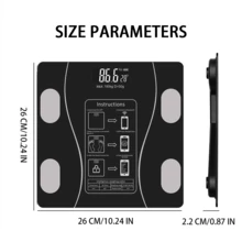 LIPETY Rechargeable Smart Body Fat Scale, High Precision Digital Weight Scale, Large Non-Slip Screen Body Composition Analyzer, Accurate Health Monitor For Home Fitness & Body Weight Tracking - Black - View 11