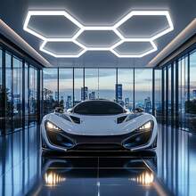 LED Garage Light, Ceiling Commercial Lighting Fixture, Honeycomb Tube, High Brightness, LED Bulb, Suitable For Garage, Barbershop, Gym, Dance Hall, Laundry Room, Studio, Shopping Mall - white light - View 2