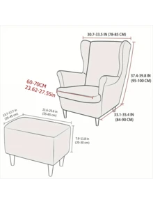 3 piezas/set Funda de sillón orejero de felpa polar, funda de otomana, funda elástica de sillón de ala, funda de cojín para todas las estaciones, fundas de sofá individual para sala de estar, dormitorio, hotel, decoración del hogar - Multicolor - Ver 4