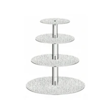 Đế bánh acrylic hình tháp tròn trong suốt với kết cấu bằng đá hiển thị cho nhiều lớp món tráng miệng, cho đám cưới, sinh nhật và tiệc tùng - Trong sáng - Xem 9