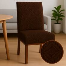 Premium Hammered Mesh Adjustable Anti-Cat Chair Cover – Protection And Elegance For Dining Room - Rust Brown - View 3