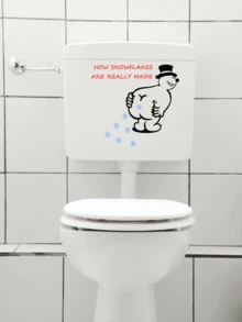 Autocollant de fenêtre humoristique de bonhomme de neige de Noël - Décoration de fenêtre de fête, avec le design drôle "Comment les flocons de neige sont vraiment faits". Idéal pour la décoration de fenêtre de Noël, le style festif de la maison et les accents saisonniers. Un autocollant de décoration de Noël unique pour le verre, le mur et la décoration de la pièce pendant la saison des fêtes. Cadeaux de Noël