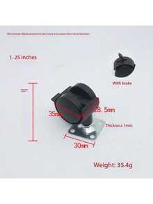 Ruedas giratorias para escritorio de oficina, ruedas para bandeja de computadora, ruedas silenciosas para silla de oficina, accesorios de hardware de pies con ruedas de plástico y nailon