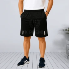 MEN'S 3-PIECE REFLECTIVE RUNNING SHORTS KIT - BLACK / GREY / NAVY BLUE - CASUAL GYM - Multicolor - View 4