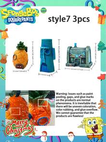 SpongeBob SquarePants 1 Bộ Trang Trí Bể Cá Hình Ngôi Nhà Dứa Bằng Bọt Biển, Bộ Trang Trí Bể Cá Bền Chắc, Thích Hợp Để Trang Trí Không Khí Tiệc Tết, Trang Trí Tiệc - Nhiều màu - Xem 23