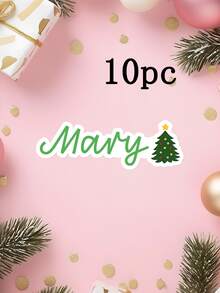 5/10/20 Miếng dán nhãn nền trắng họa tiết Giáng sinh tùy chỉnh, Nhãn dán tên và văn bản Giáng sinh cá nhân hóa, Nhãn dán quà tặng Giáng sinh cá nhân hóa - Nhiều màu - Xem 10