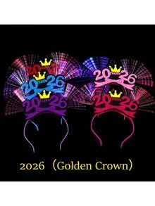 1pc 2026 Happy New Year Headband, New Year Decorative Gift Headband, Shiny Hair Accessory, Available In Multiple Colors, Suitable For Parties And Carnivals, Welcoming New Year Party Decor Headband - Multicolor - View 4