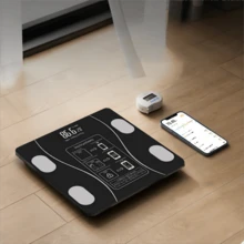 LIPETY Rechargeable Smart Body Fat Scale, High Precision Digital Weight Scale, Large Non-Slip Screen Body Composition Analyzer, Accurate Health Monitor For Home Fitness & Body Weight Tracking - Black - View 6