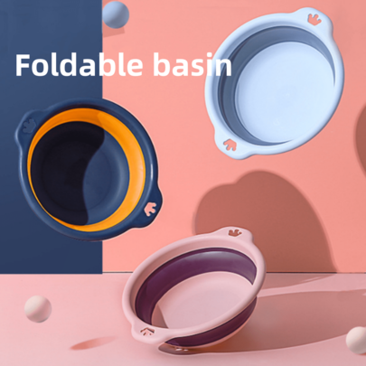 1pc Lightweight Collapsible Portable Folding Wash Basin - With Hook, Convenient Storage, Suitable For Camping And Travel, Portable Foldable Wash Basin, Vegetable Basin, Foot Basin. Easy To Clean, Lightweight, Expandable.