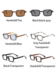 New Box Retro Fashion Glasses Candy Color Cross Border Hot Selling Fashion Glasses Women's Fashion Ins Versatile Frame Eyes,Geometric Plastic Full Frame Multicolor Leopard Retro Personalized Women Fashion Glasses For Holiday Gift Street Snap Tropical Beach Vacay Going Out Outfit Appointment Outfits Fashion Accessories ,Back To School,Preppy Style,School Look - Multicolor - View 6