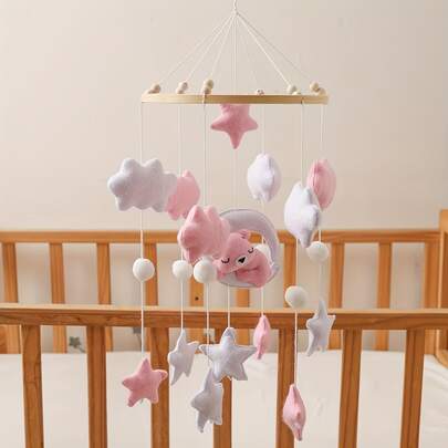 Handmade Baby Sheep & Star & Moon Bed Bell, Baby Mobile Crib, Cute Animal Shaped Toys, Educational, Improve Hand-Eye Coordination, Prevent Myopia, Nursery Decor, Mixed Colors, Newborn Rattle Toys, Best Gift For Parent-Child Interaction, Birthday, Christmas