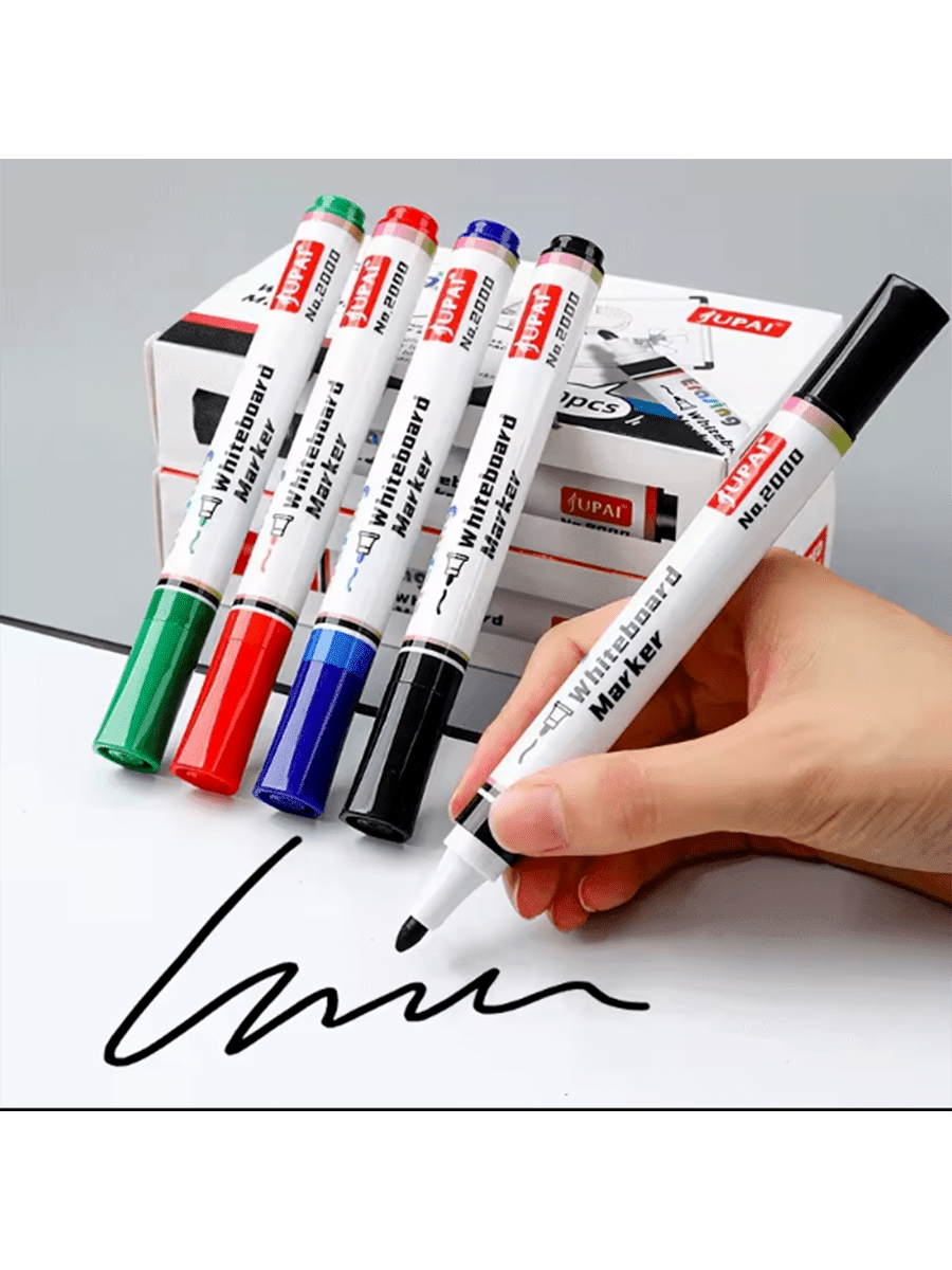 4/1 pièce Stylos marqueurs pour tableau blanc, stylos marqueurs effaçables à base d'eau pour l'enseignement, fournitures de bureau recommandées, encre, convient pour les tableaux blancs, les tableaux noirs, le verre, les surfaces en céramique, les fournitures scolaires, la rentrée scolaire