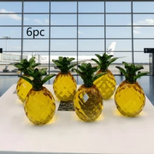 1 件 /2 件 /6 件黄色水晶菠萝装饰人造水果雕像玻璃水果雕像桌面摆件家居装饰 - 黃色 - 查看 10