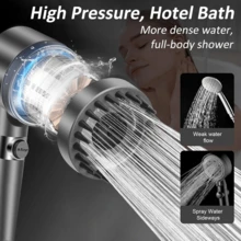 High Pressure Shower Heads With Handheld,Filtered Shower Head,High Flow Even With Low Water,4Modes Filtered Showerhead Power Wash For Hard Water,With 59″Replacement Hose - Grey(9 Piece Set) - View 4