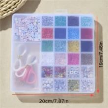 1 Box 4000 Stücke Mehrfarbige Acryl Buchstaben, Herzen, Gesichter, Sterne, Saatperlen DIY Schmuckherstellung Zubehör für Halsketten, Armbänder, Ohrringe, Handy Anhänger