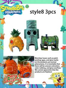 SpongeBob SquarePants 1 Bộ Trang Trí Bể Cá Hình Ngôi Nhà Dứa Bằng Bọt Biển, Bộ Trang Trí Bể Cá Bền Chắc, Thích Hợp Để Trang Trí Không Khí Tiệc Tết, Trang Trí Tiệc - Nhiều màu - Xem 21