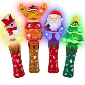 Lighting Up Christmas Rotating Sticks, Rotating Christmas Sticks With Multi-Color LED-4 Holiday Design (Excluding Batteries), Christmas Flashing Sticks, Christmas Lights, And Holiday Stockings